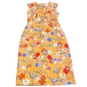 Calvin Klein Flower Patterned Midi Dress Size 8
